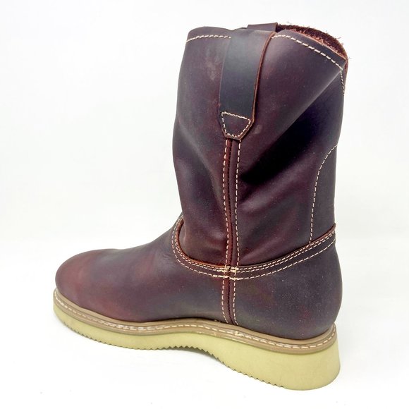 Bonanza 10" Wellington Goodyear Welt Brown Leather Mens Work Boots BAT102 - Picture 3 of 5